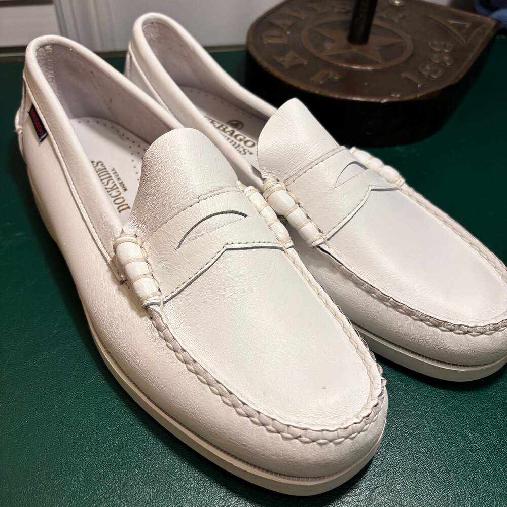 Sebago Mens Dan Polaris RGB White Loafers & Slip Ons Penny Shoes Size 9.5 - Picture 7 of 12